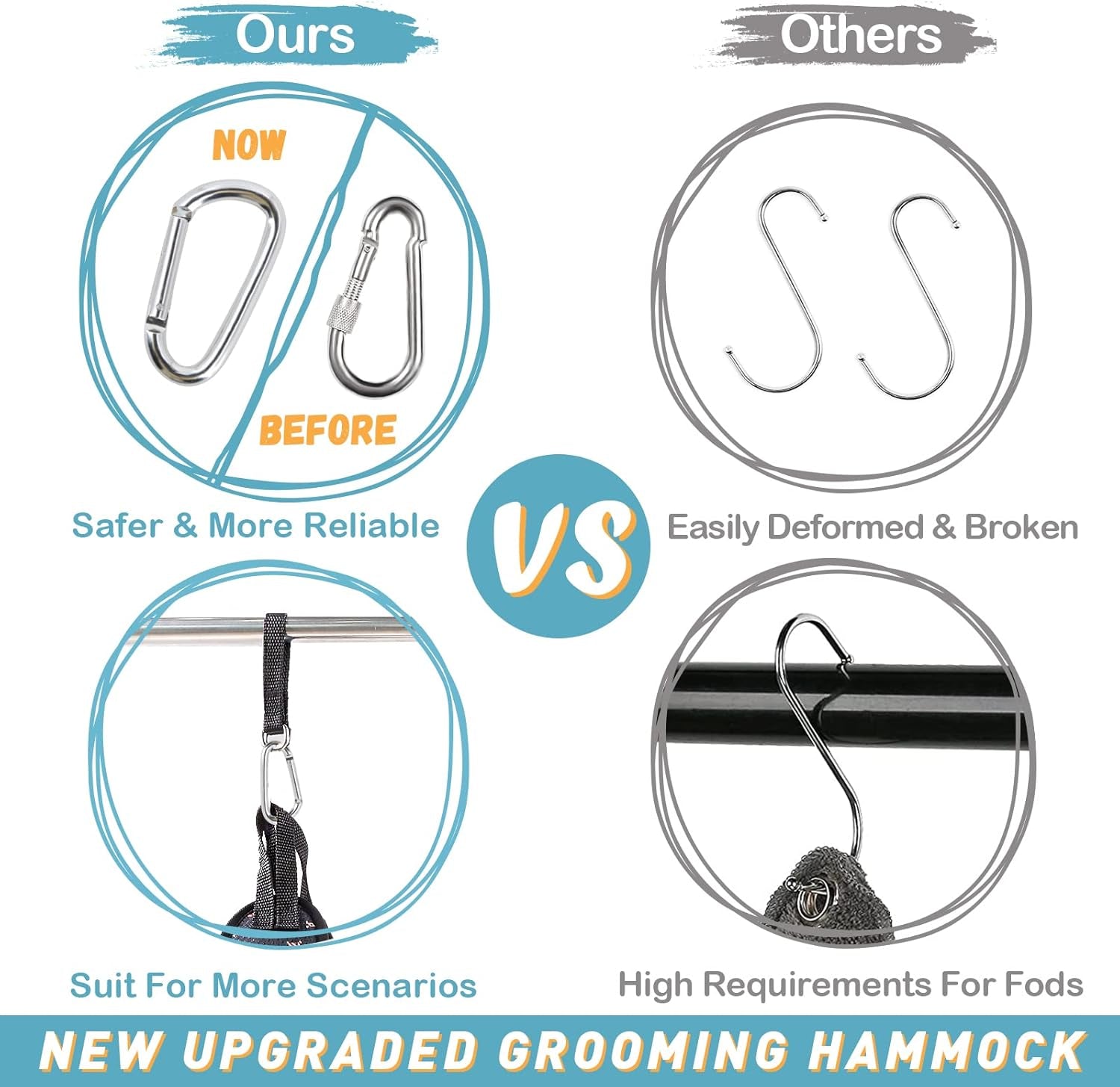 Pet Grooming Hammock Harness for Cats&Dogs,Relaxation Hammock Restraint Dog&Small Animal Leashes Sling for Grooming and Nail Trimming Clipping Grooming L(Legs Spacing:10.6''-15''/Maxw:70Lbs)