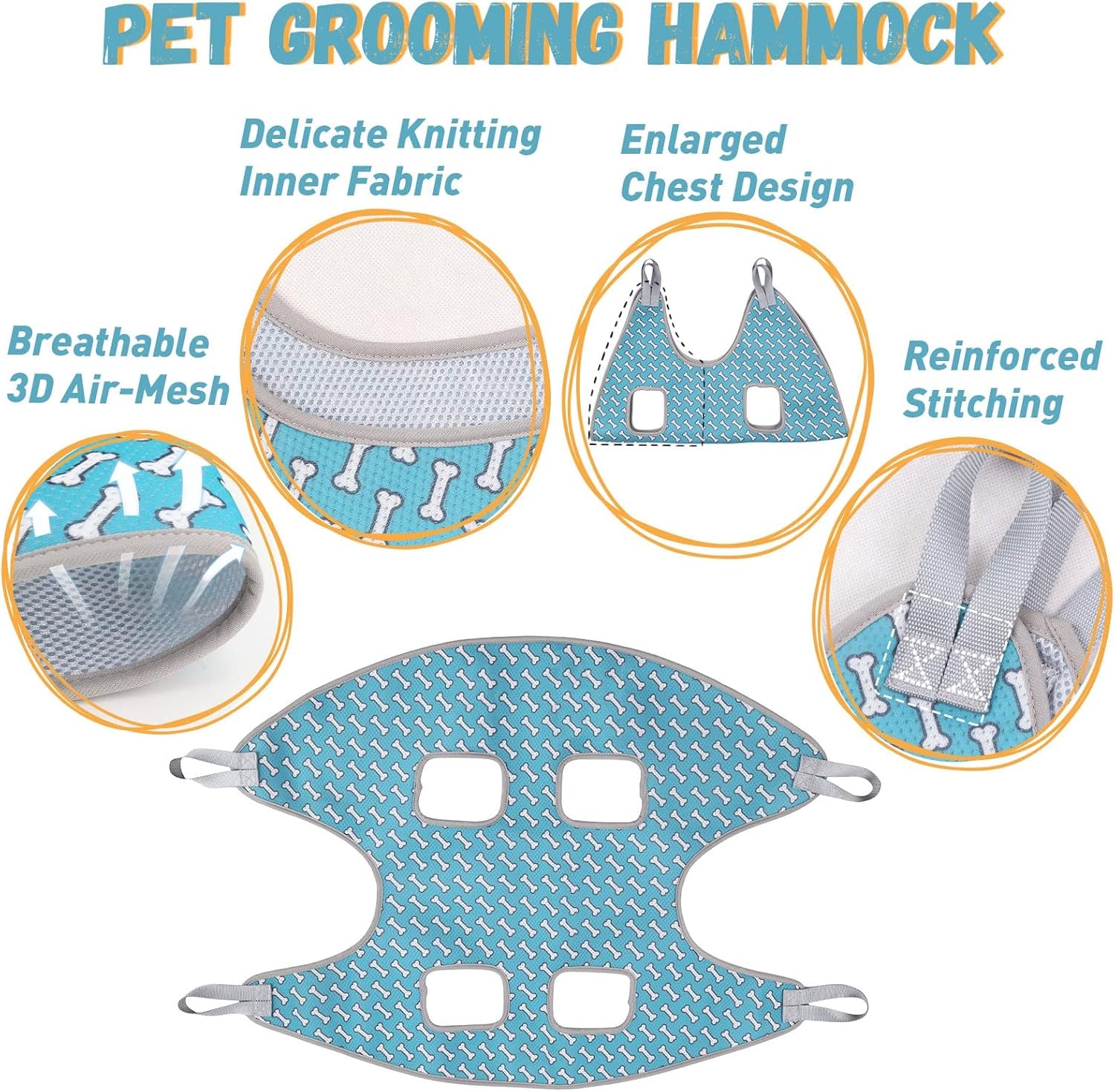 Pet Grooming Hammock Harness for Cats&Dogs,Relaxation Hammock Restraint Dog&Small Animal Leashes Sling for Grooming and Nail Trimming Clipping Grooming L(Legs Spacing:10.6''-15''/Maxw:70Lbs)